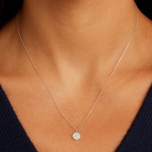 Pave Diamond 18K White Gold Pendant